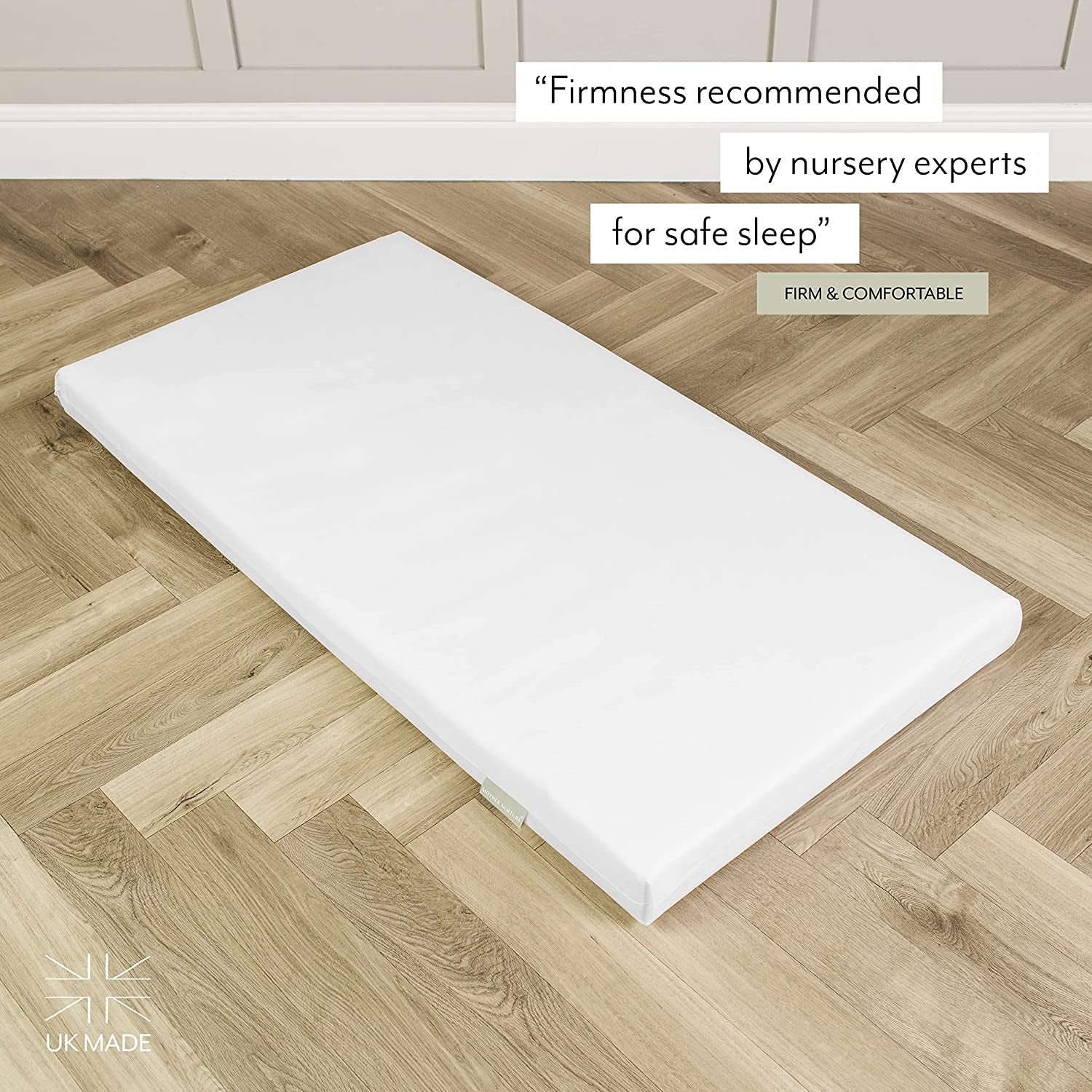 Mother Nurture Essential Foam Cot Bed Mattress, White, 140 x 70 x 7.5 cm