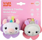 Bright Starts Rattle & Teethe Wrist Pals Toy - Set of Two, Unicorn & Llama