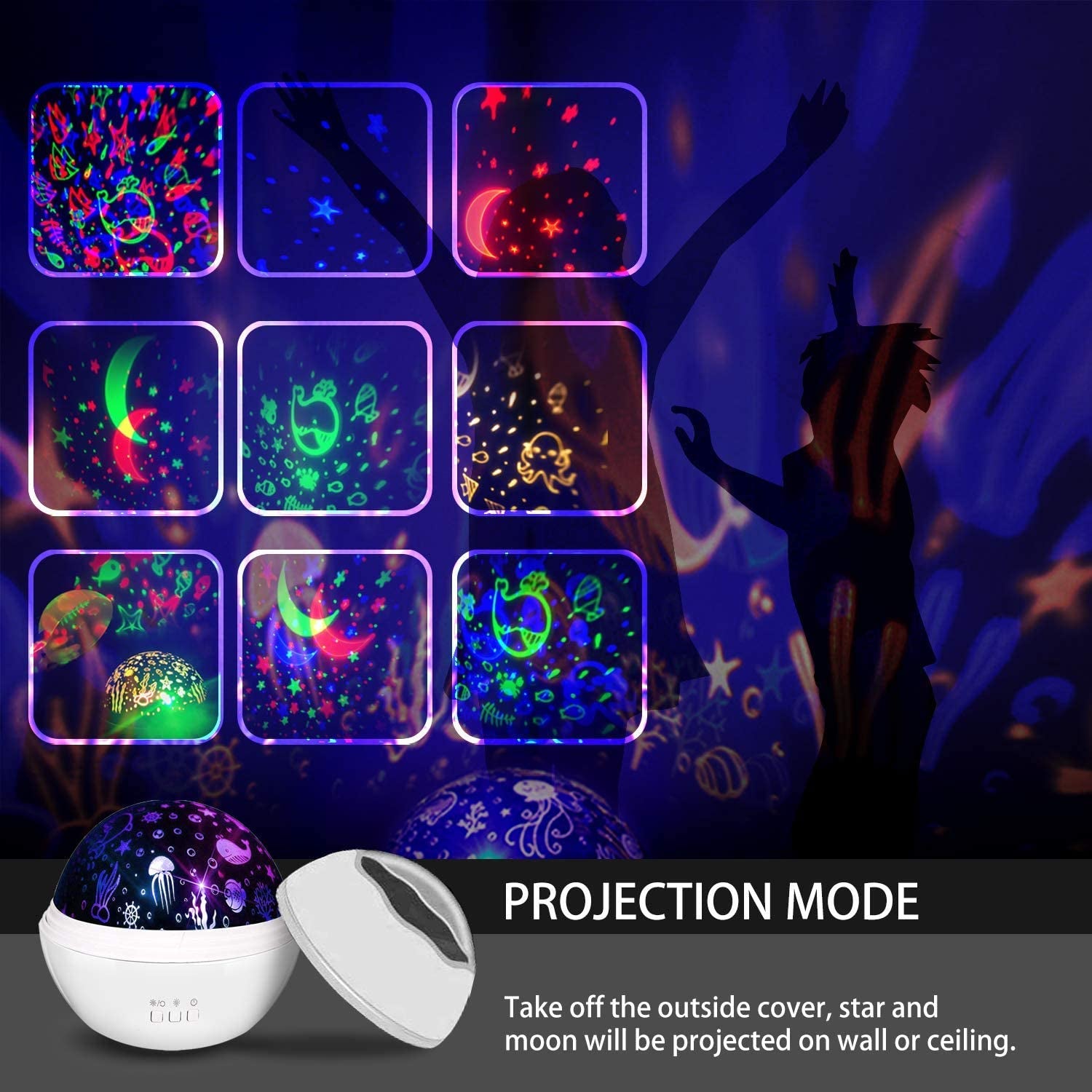 Moredig Baby Lights Projector, Star Projector Light with Starry Sky and Undersea Theme for Birthday, Parties - White