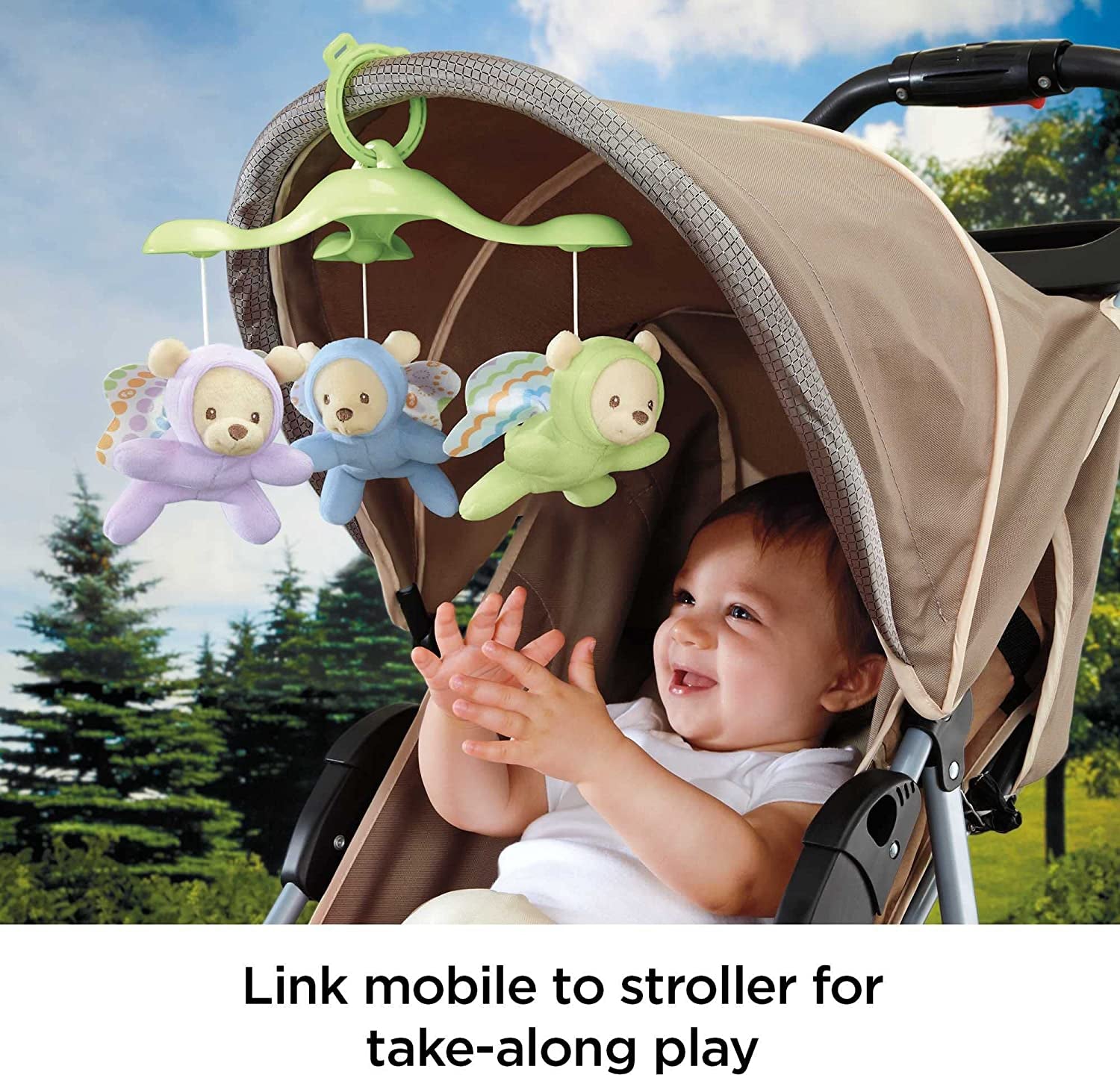 Fisher-Price Butterfly Dreams 3-in-1 Projection Mobile - Crib Toy & Sound Machine - Star Projection - Soothing Music - Gift for Babies, CDN41