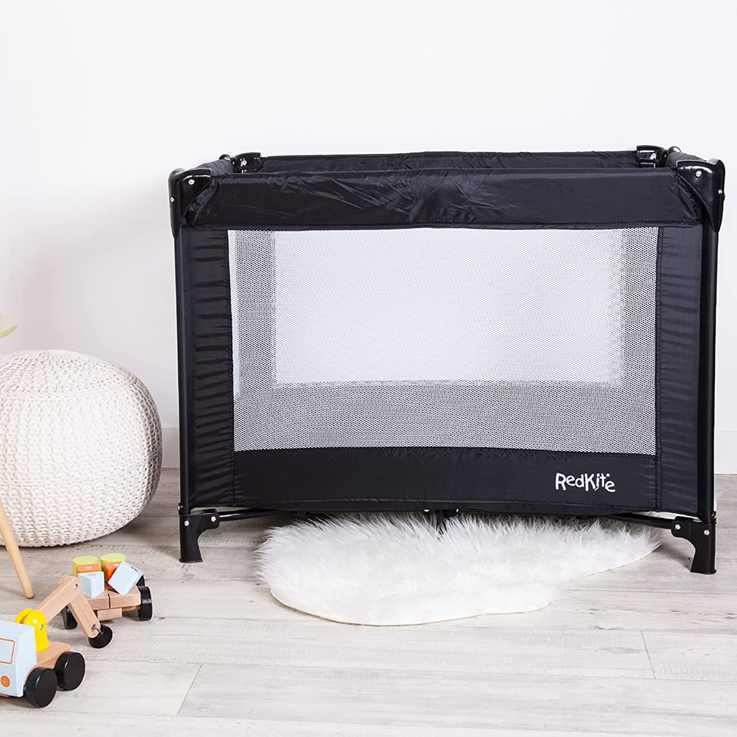 Red Kite Black Sleep Tight Travel Cot