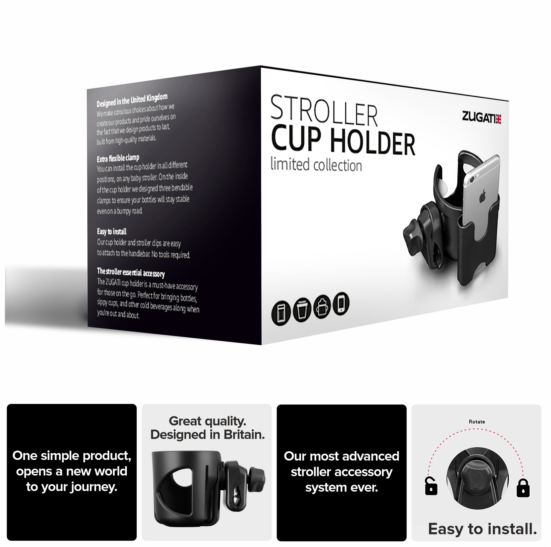 Pram mobile phone shop holder