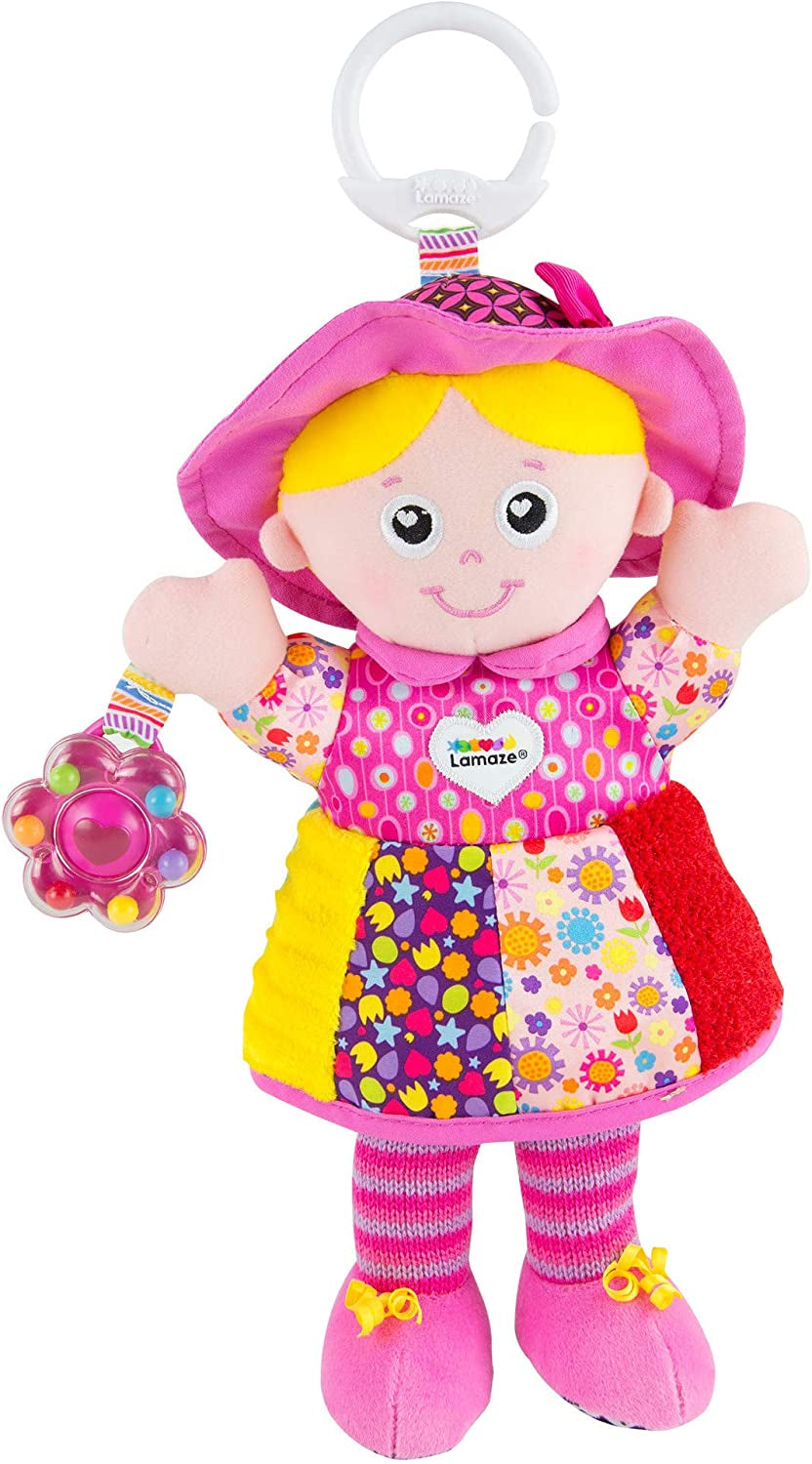 LAMAZE My Friend Emily, Clip on Pram and Pushchair Newborn Baby Toy, Sensory Toy for Babies Boys and Girls from 0 to 6 Months