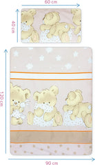 2 Piece Baby Kids Bedding Set 120x90cm Duvet Cover & Pillowcase for Toddler Cot (Mika Beige)