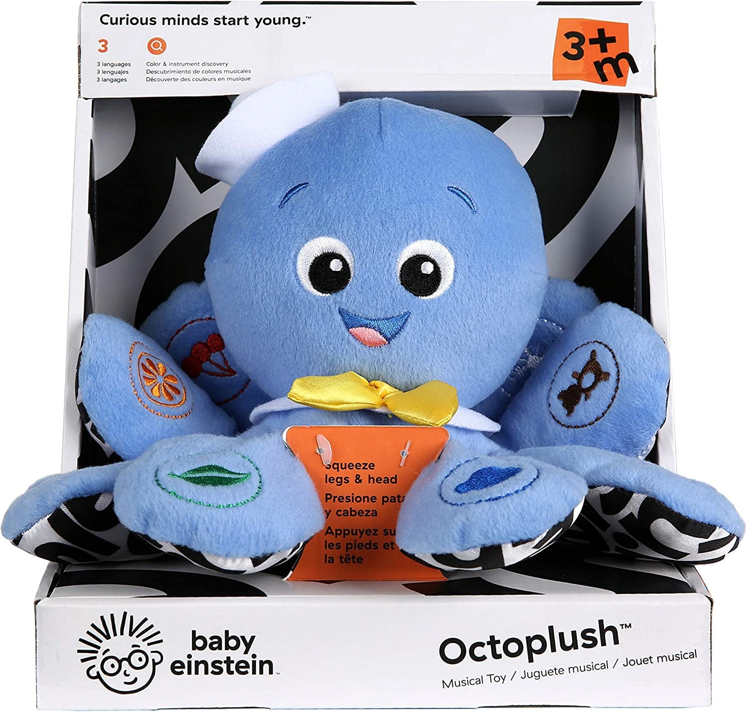Baby Einstein Octoplush Musical Octopus Stuffed Animal Plush Toy 25 Melodies Sounds 3 Languages Educational Promotes Colour Discovery Toddler
