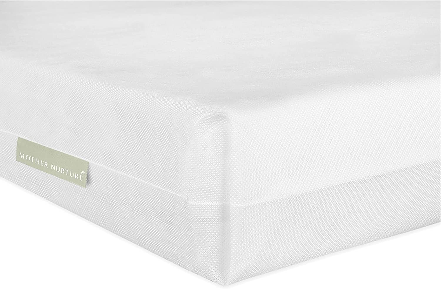 Mother Nurture Classic Foam Travel Cot Mattress, White, 90 x 50 x 7 cm - Fits Joie Kubbie