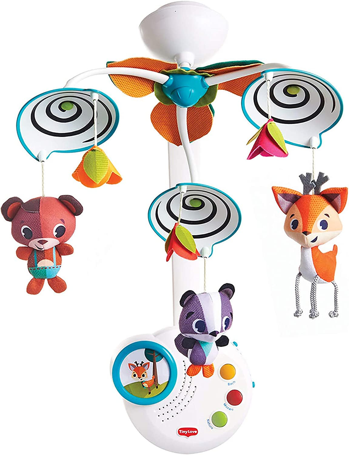 Tiny Love Magical Night 3-in-1 Projector Mobile, Baby Projector Mobile, Cot Musical Mobile with Soothing Night Light, 9 Melodies, 0m+, Magical Tales