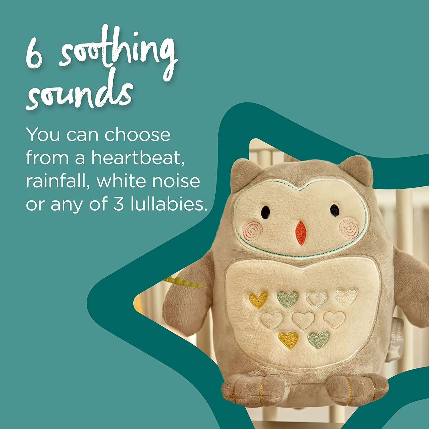 Tommee Tippee Grofriend Baby Sound and Light Sleep Aid, USB-Rechargeable, Soothing Sounds, Lullabies and White Noise, CrySensor and Nightlight, Ollie the Owl