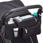 BTR Buggy Organiser Pram Organiser Bag with Detachable Purse & Mobile Phone Holder. Plus Additional Pram Clips. Recyclable Packaging, Black