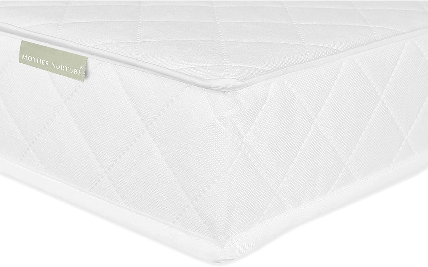 Mother Nurture Waterproof Classic Spring Cot Bed Mattress, White, 140 x 70 x 10cm (with Spare Cover)