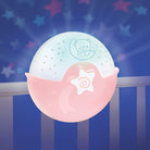 Infantino Soothing Light and Projector - Clip-on crib night light with grow-with-me design, starry night projector and tabletop light with built-in melodies and sound sensors, in pink