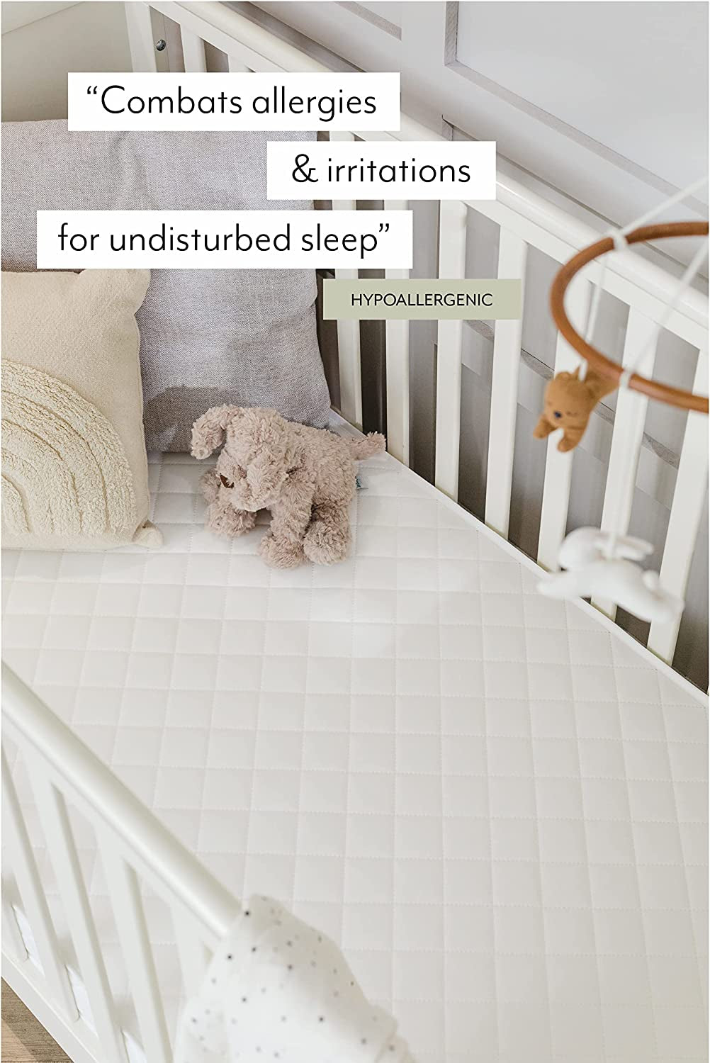 Mother Nurture Waterproof Classic Spring Cot Bed Mattress, White, 140 x 70 x 10cm (with Spare Cover)