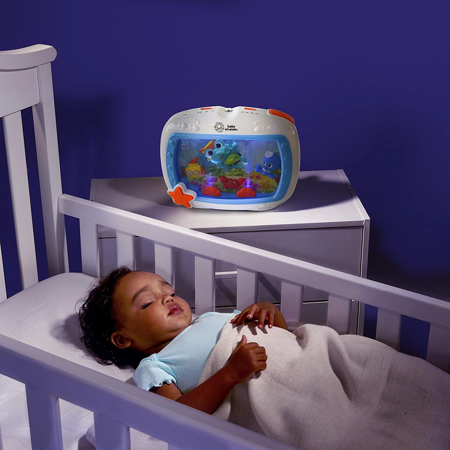 Baby Einstein, Sea Dreams Soother Cot Toy with Remote, Lights and Melodies, Newborns and up Multi