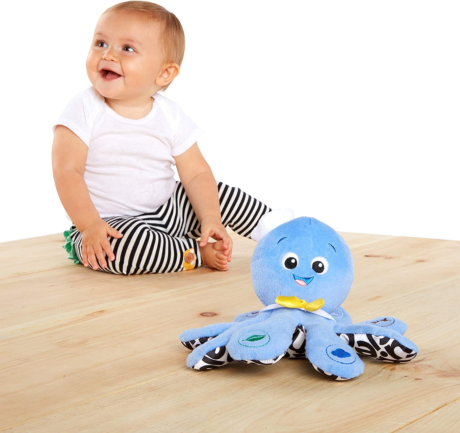 Baby Einstein, Octoplush Musical Octopus Stuffed Animal Plush Toy, 25+ Melodies & Sounds, 3 Languages, Educational Promotes Colour Discovery, Toddler Toy, with Volume Control, Age 3 Month+, Blue