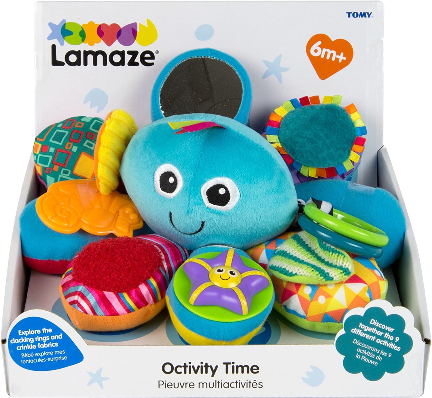 LAMAZE Octivity Time Baby Sensory Toy, Soft Baby Toy for Sensory Play and Discovery, Octopus Toddler Toy Suitable from 6 Months, 1+ Year Old Boys and Girls