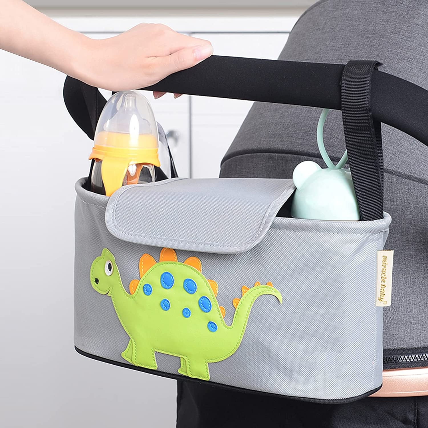 Miracle Baby® Stroller Storage Bag - Baby Carriage Organizer Diaper Bag - Large Capacity with 2 Cup Holders