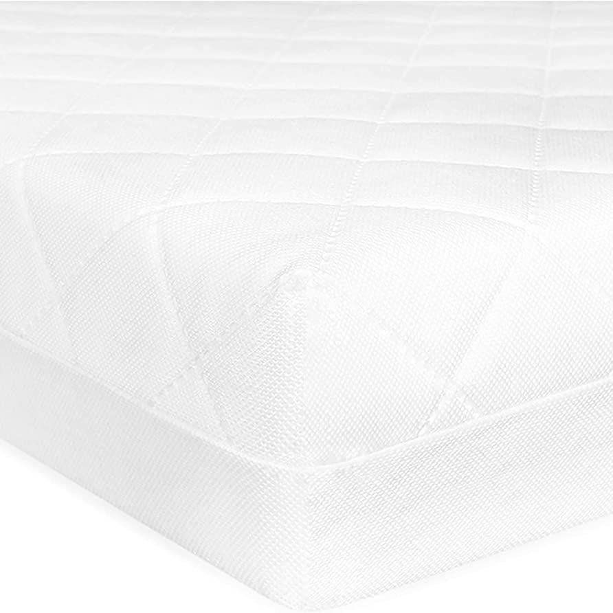 Mother Nurture Classic Foam Travel Cot Mattress, White, 90 x 50 x 7 cm - Fits Joie Kubbie