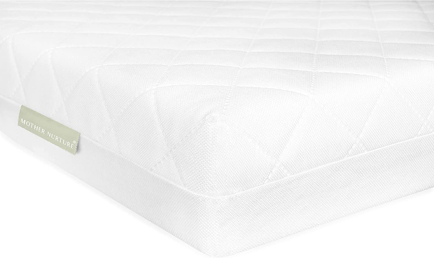 Mother Nurture Classic Foam Travel Cot Mattress, White, 90 x 50 x 7 cm - Fits Joie Kubbie