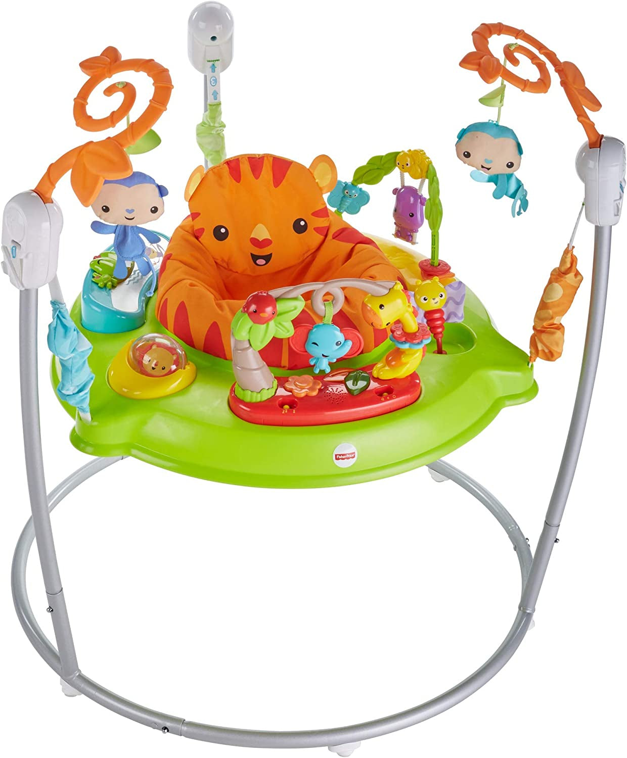 Fisher-Price Rainforest Jumperoo, freestanding Baby Activity Center with  Lights, Music, and Toys Fisher-Price Deluxe Kick 'n Play Piano Gym, Green