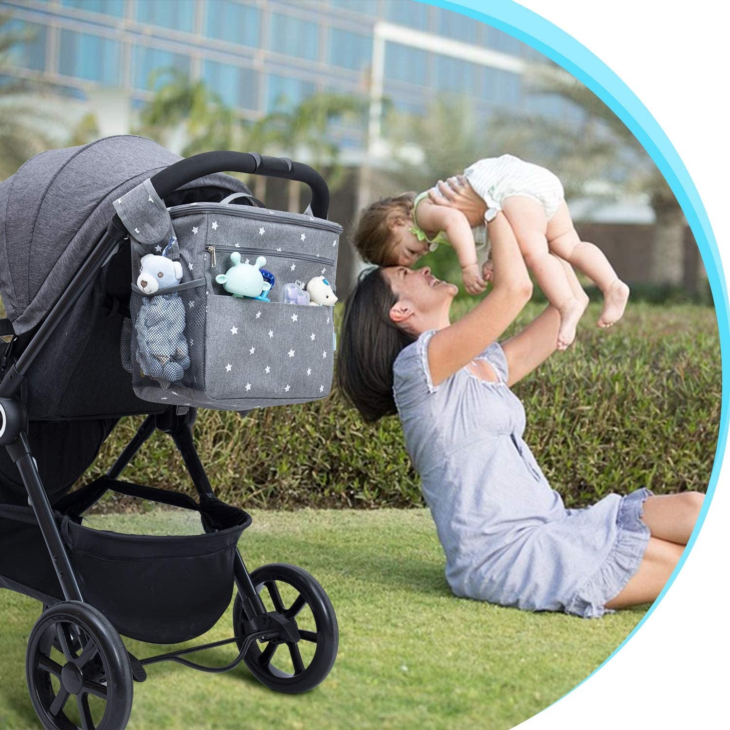 Waterproof Baby Stroller Organiser with Cup Holders 