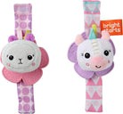 Bright Starts Rattle & Teethe Wrist Pals Toy - Set of Two, Unicorn & Llama