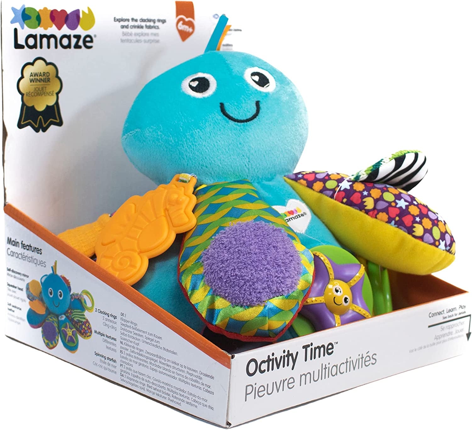 LAMAZE Octivity Time Baby Sensory Toy, Soft Baby Toy for Sensory Play and Discovery, Octopus Toddler Toy Suitable from 6 Months, 1+ Year Old Boys and Girls