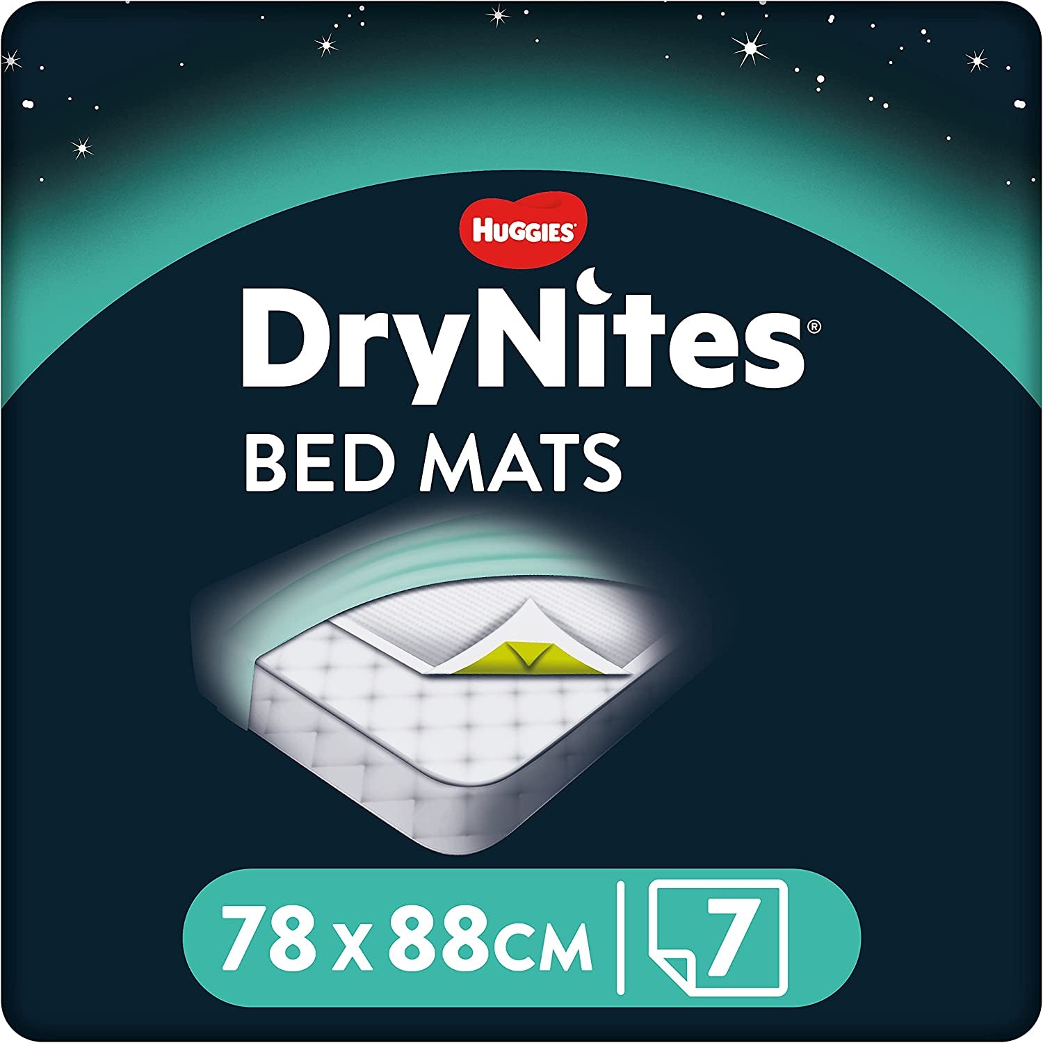 Huggies DryNites, Bed Mats - 28 Mats Total (4 Packs of 7 Mats) - Disposable Bed Mats for Children and Teens