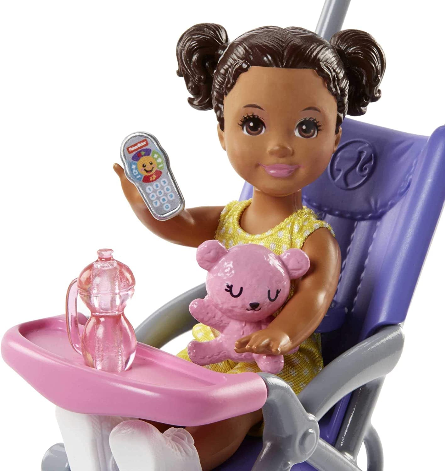 Barbie Babysitting Playset with Skipper Doll, Baby Doll, Bouncy Stroller and Themed Accessories for 3 to 7 Year Olds, FJB00 - Amazon Exclusive