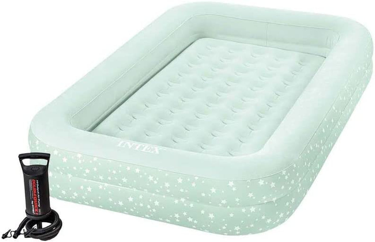 Intex Kidz Travel Cot Bed Inflatable Mattress Air Bed with Pump, 3-6 yrs & Silentnight Safe Nights Cot Bed Pillow - Anti Allergy Nursery Pillow For Sleeping Children Kids Newborn Baby Babies