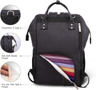 Pipi Bear Changing Backpack Bag Waterproof Baby Changing Bag Cool Nappy Backpack Organizer Large Capacity Diaper Tote Bag (Black)