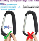 PBnJ baby Clip n Go - 2 Pack X-Large Stroller Organizer Hook Clip for Purse Shopping & Diaper Bags