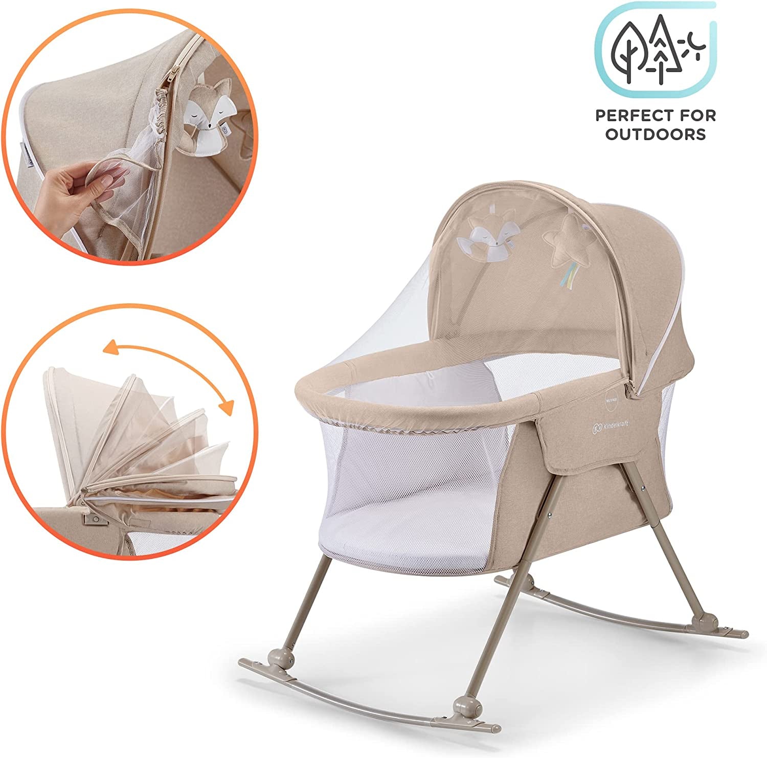 Kinderkraft LOVI Rocking Travel Cot - 5 kg