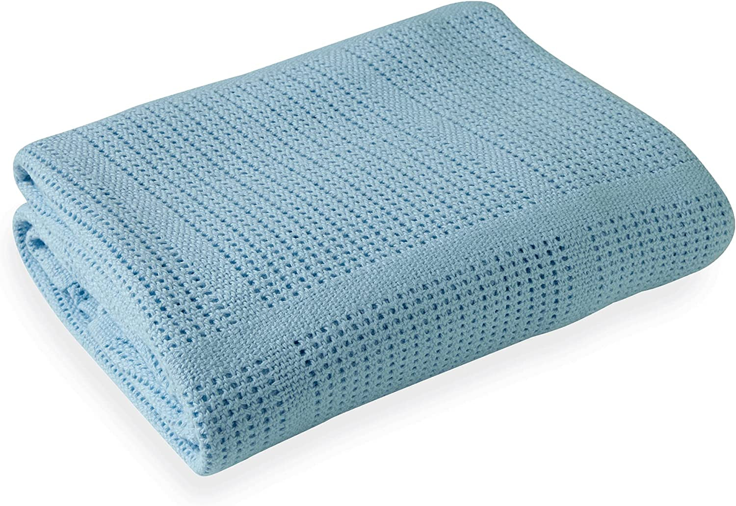 Clair de Lune Cellular Baby Blanket 100% Soft Breathable Cotton, Cot/Cot Bed (100 x 150 cm) Grey
