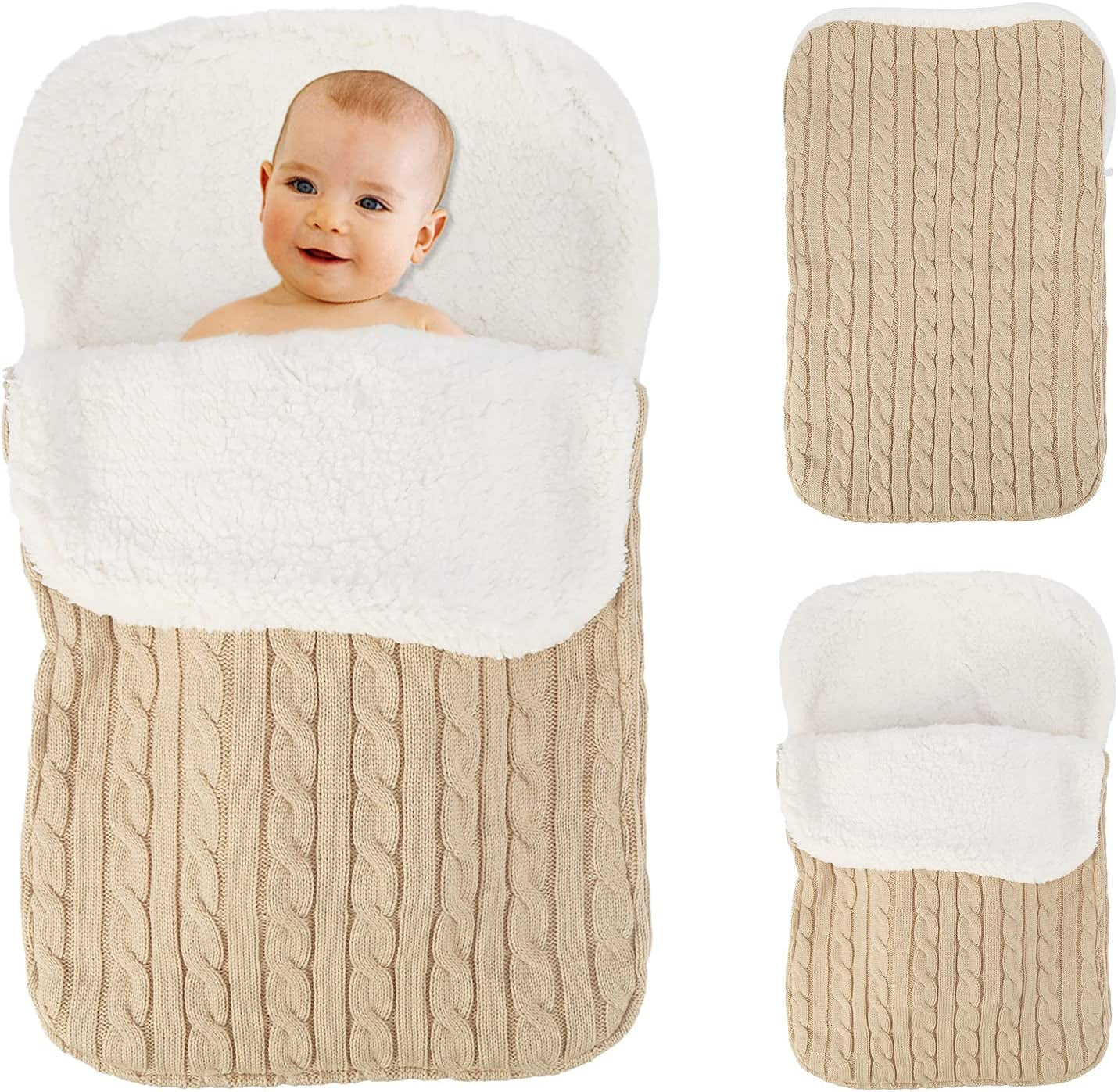 Baby Swaddle Blanket Stroller Wrap Fleece Blanket Sleeping Bag Plus Velvet
