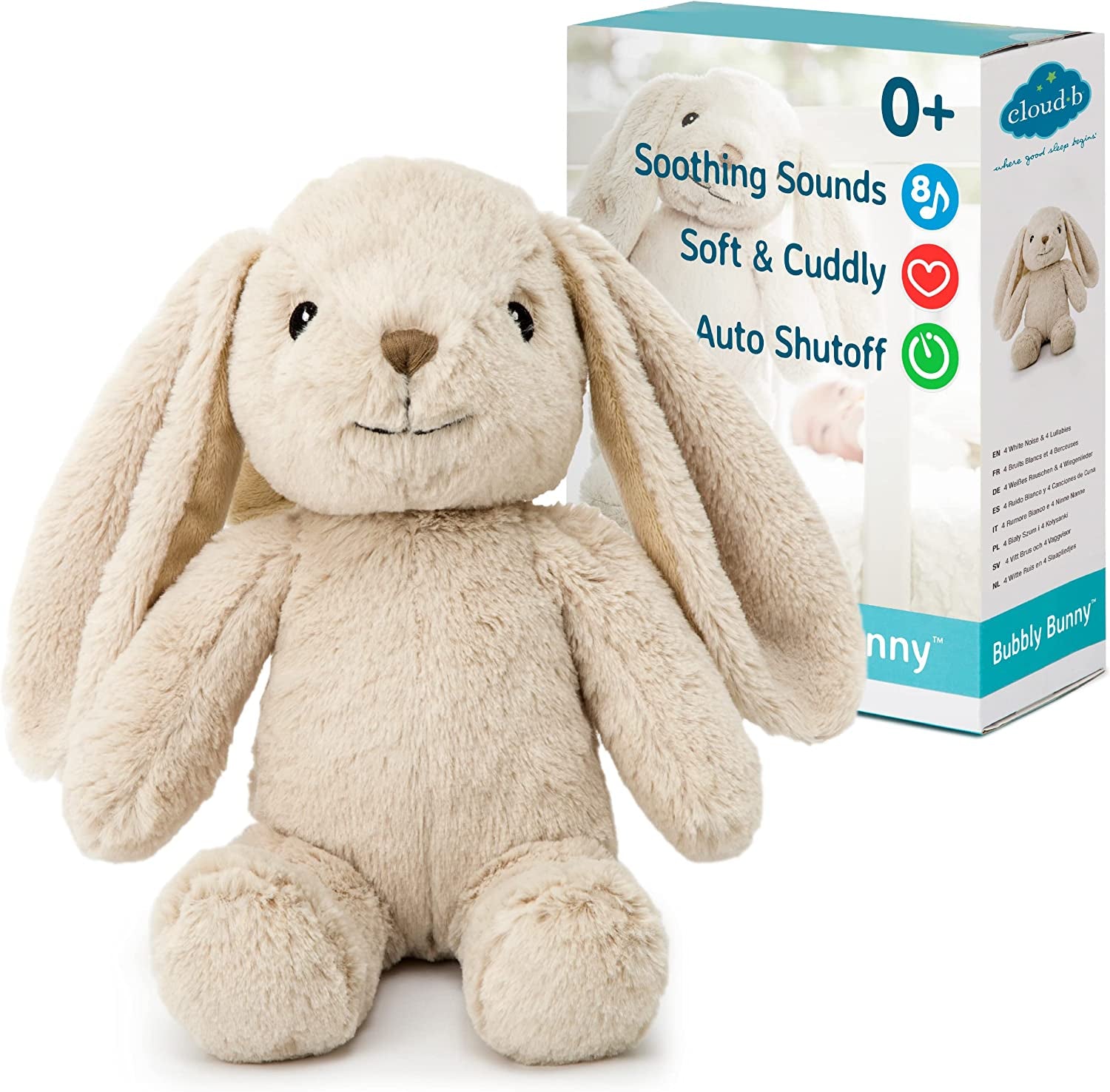 Cloud b Soothing Sound Machine | Cuddly Stuffed Animal | 4 White Noise and 4 Lullabies | Auto-Shutoff | Sleep Sheep